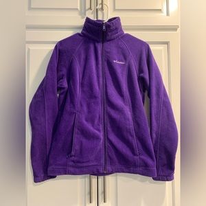 women’s columbia zip up fleece jacket purple size small